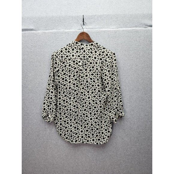 Akira Chicago Red Label Geometric Print Womens Blouse Medium - Picture 3 of 3